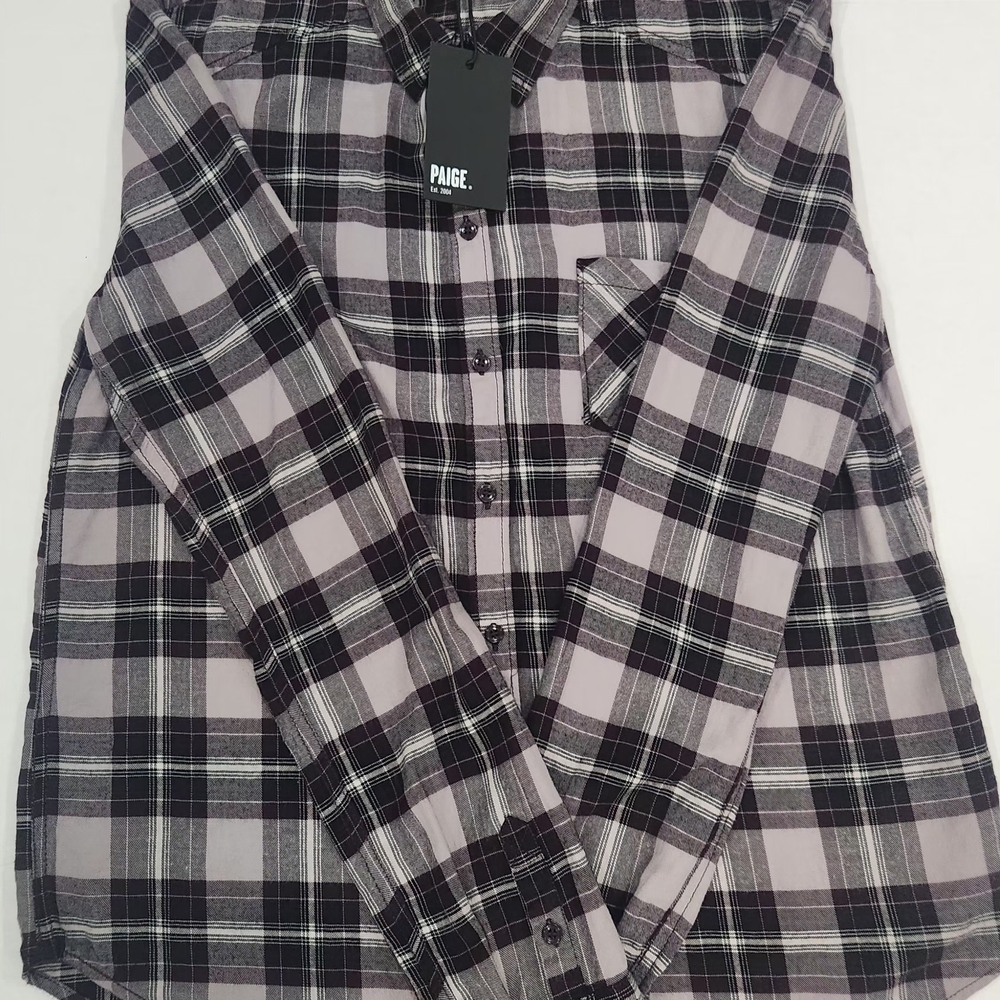 Paige Women Black and Gray Size M  Plaid Shirt